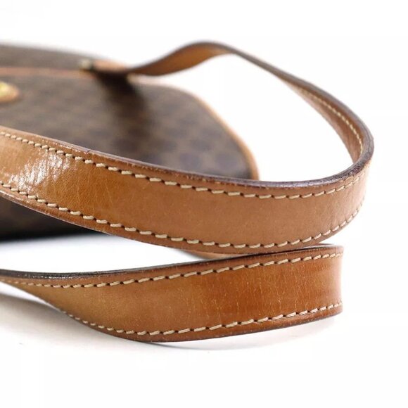 Auth CELINE Macadam Handbag Brown PVC/Leather/Goldtone authentic - Picture 5 of 16